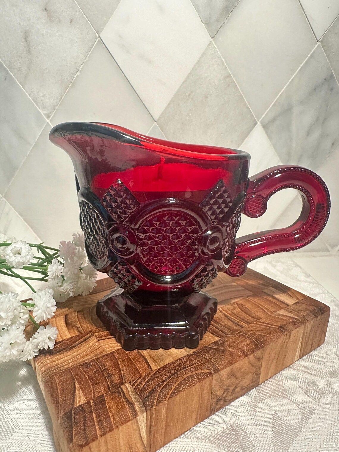 Avon Ruby Red Cape Cod Creamer